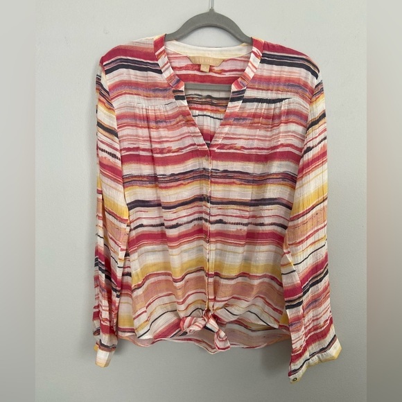 Hope & Harlow Striped Blouse Boho, Resort, Classic Chic, Light Whimsygoth - Picture 1 of 8